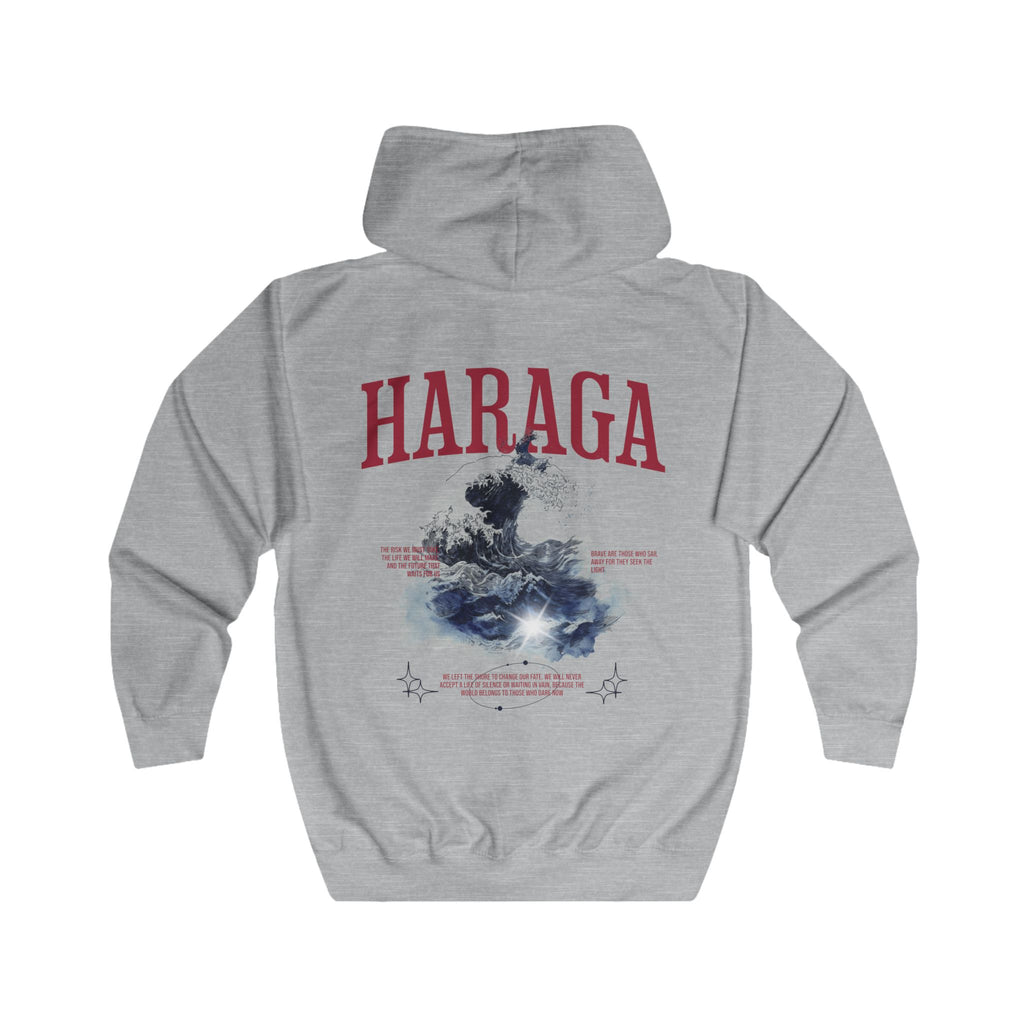 Hoodie Zippé Streetwear "The Great Wave" - Collection Haraga